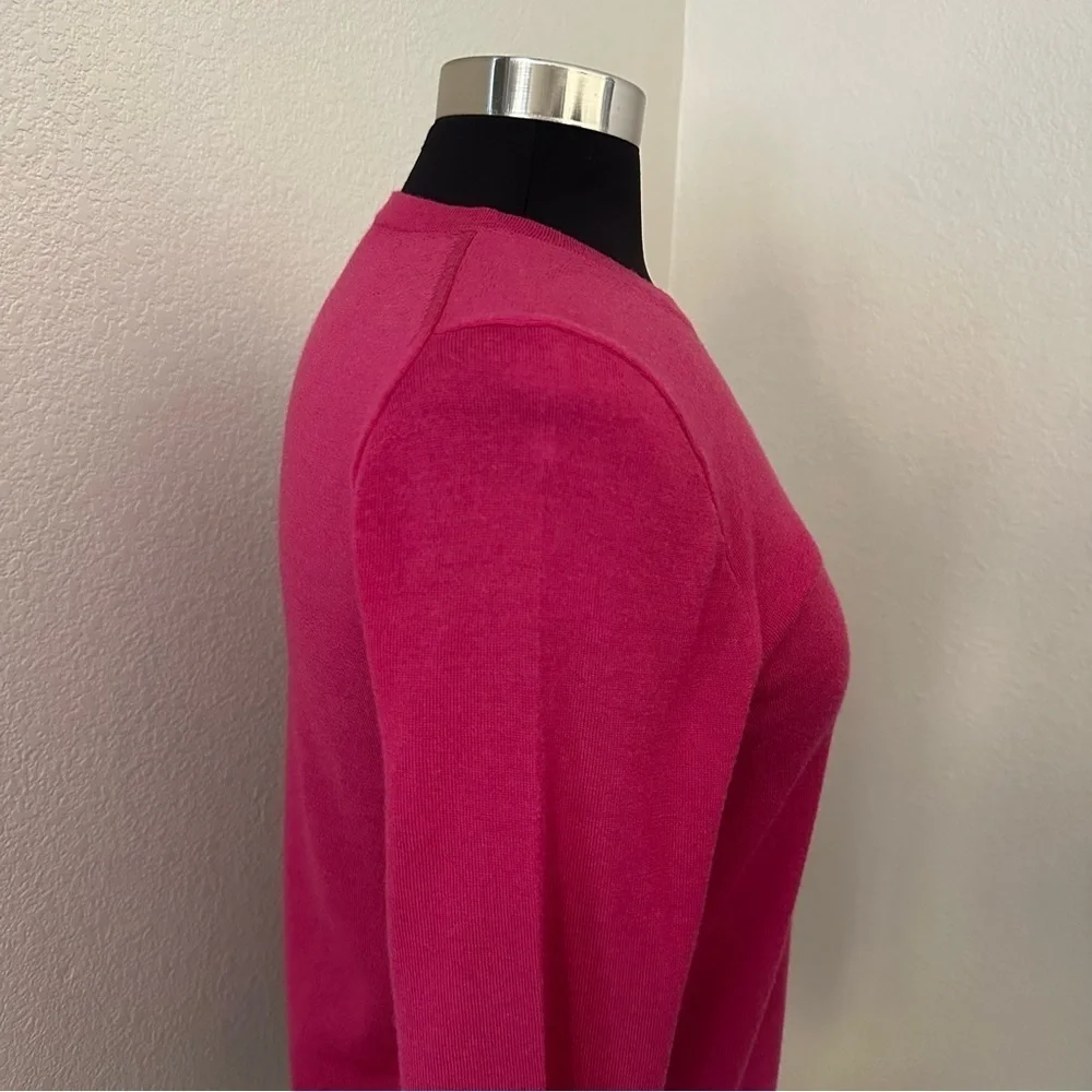 J. Crew Merino Wool Fuchsia Long Sleeve Lightweight Sweater Size S